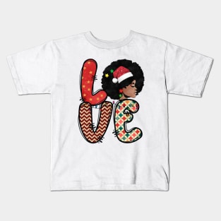 Love Melanin christmas Kids T-Shirt